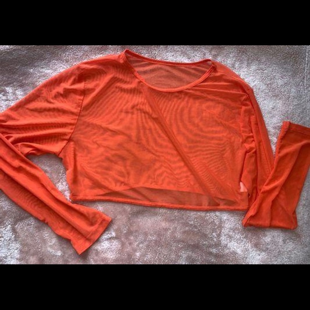 Mesh Orange Crop top